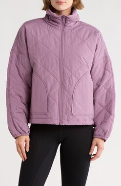 Zella Wander Women’s Diamond Quilted Jacket Size L NWT Lavender Lightweight